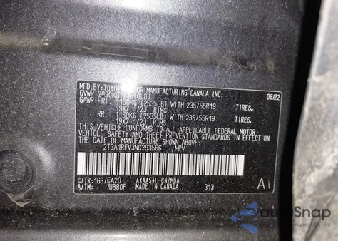 2022 Toyota Rav4 Xle Premium из США, поврежденный, VIN 2T3A1RFV3NC293566